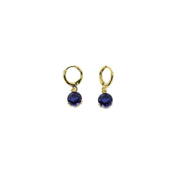 Gold Tone Cocktail Drop Earrings in Blue