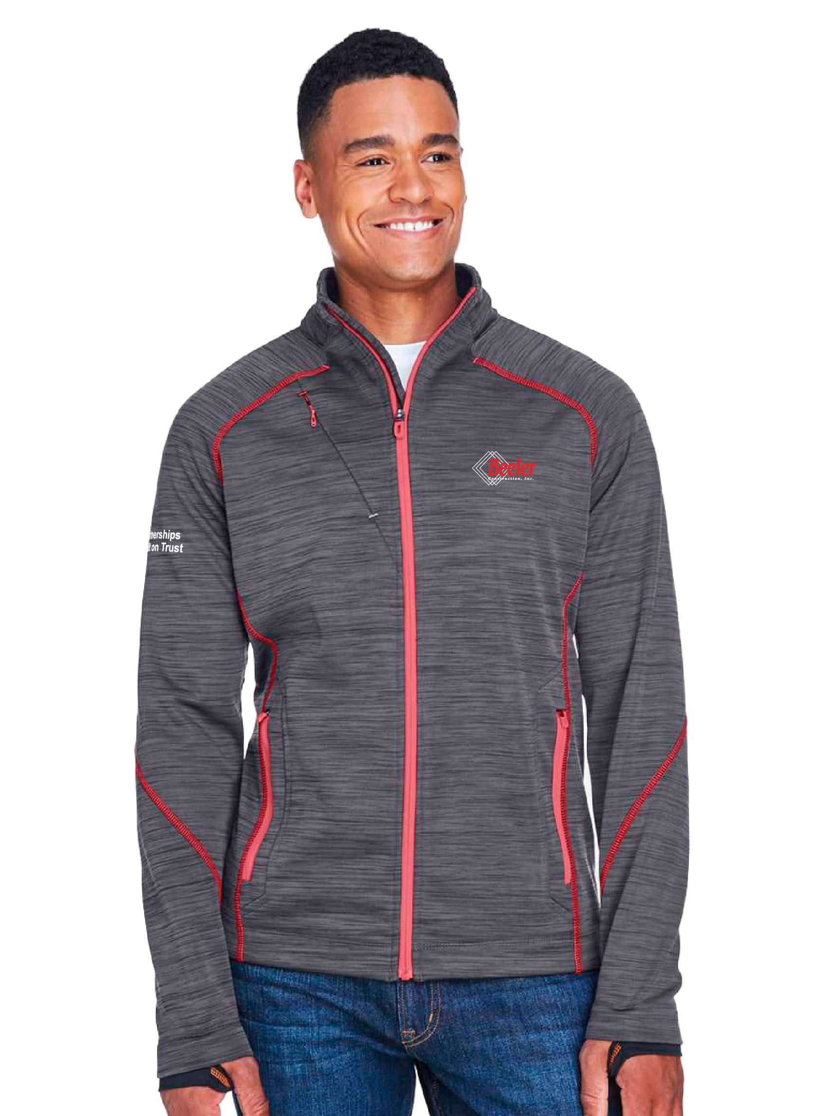 North End Men's Flux Mélange Bonded Fleece Jacket