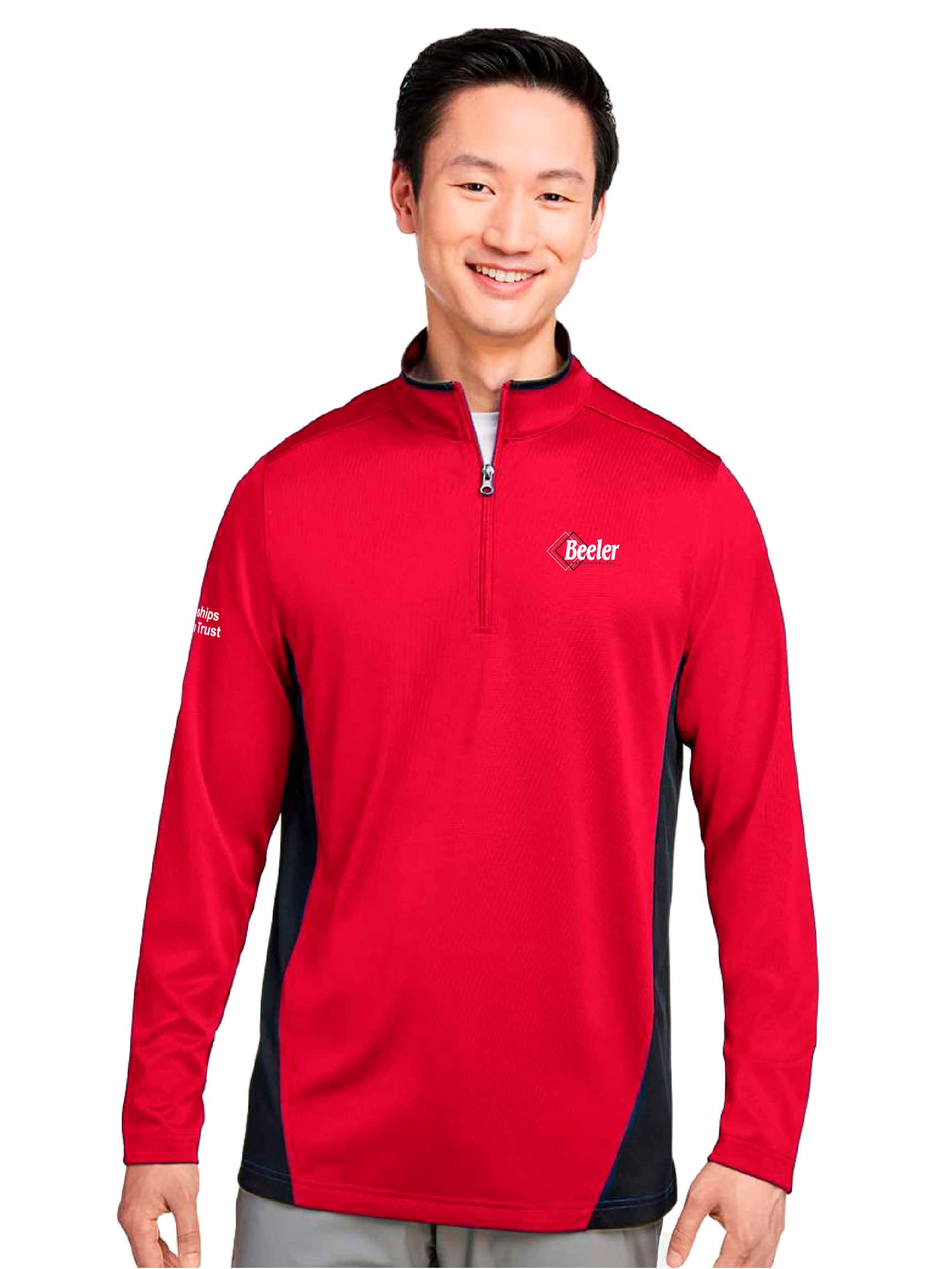 Harriton Men's Flash Snag Protection Plus IL Colorblock Quarter-Zip